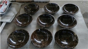 Dark Emperador Sink, Brown Marble Basins, Bathroom Sinks