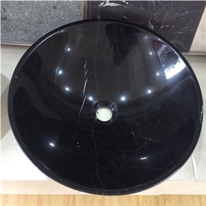 Natural Nero Marquine Marble Sink, Nero Marquina Black Marble Wash Basins