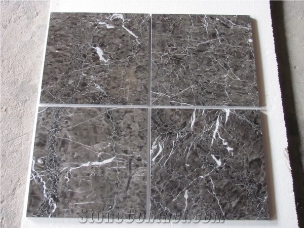 White Veins Hang Grey Marble Tiles, China Grey Marble Floor Covering Tiles