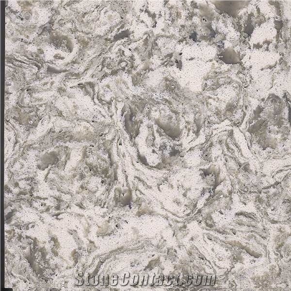 High Quality Flow Quartz Slabs Ot0710