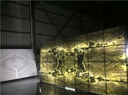 Light Transmission Onxy Slabs & Tiles, China Green Onyx