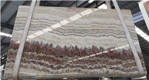 Red Dragon Onyx Slabs Tiles/China Multicolor Onyx/Onyx Wall Covering/Red Onyx Building Stone Material