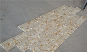Sunny Yellow Marble Split Face Culture Stone Wall Decor