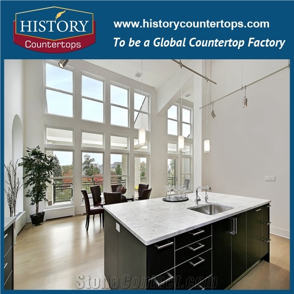 "2017new Marble High Quality Kitchen Countertop with Bullnose & Dupont Edging, Best Selling Natural Stone Top for Hospitality and Family Project