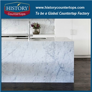 "2017new Marble High Quality Kitchen Countertop with Bullnose & Dupont Edging, Best Selling Natural Stone Top for Hospitality and Family Project