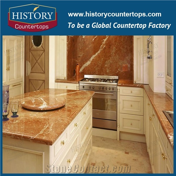 Alicante Red Marble Spain Natural Marble Countertop and Vanity Top for Hospitality Project
