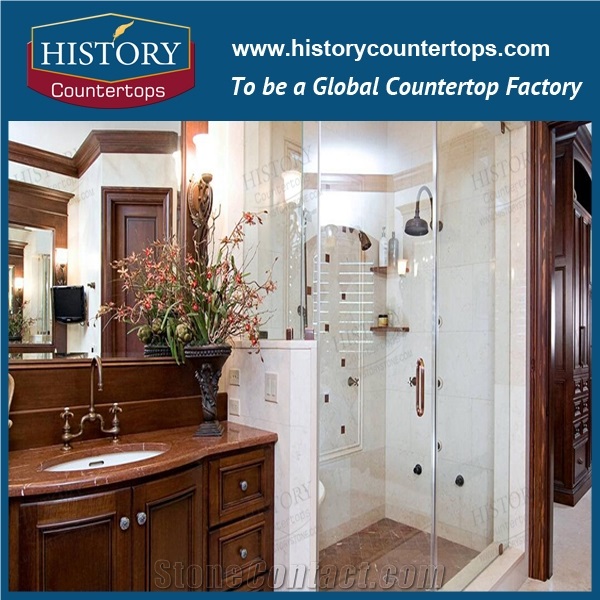 Alicante Red Marble Spain Natural Marble Countertop and Vanity Top for Hospitality Project