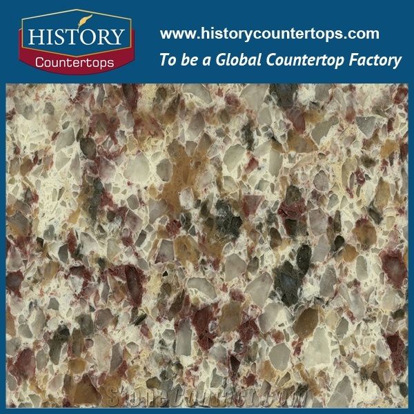Balkal Quartz Series, Sunny Praises Multi-Colored Quartz Pink Polishing Surface with Big Grain Quartz Stone Manufacturer, China Competetive Quartz Tile and Slab with High Quanlity for Kitchen and Bath