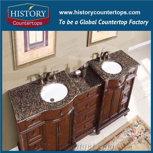 Best Granite Bathroom Tops with Custom Edging, Stone Vanity Tops with Standard Size and Custom Size for Multi-Family & Hospitality Projects