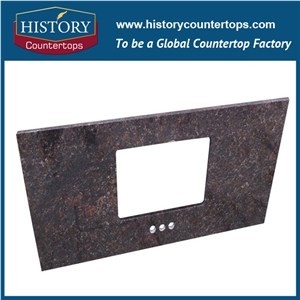 Brown India Tan Brown Granite Polished Standard Size and Custom Size Vanity Top for Multi-Family & Hospitality Projects