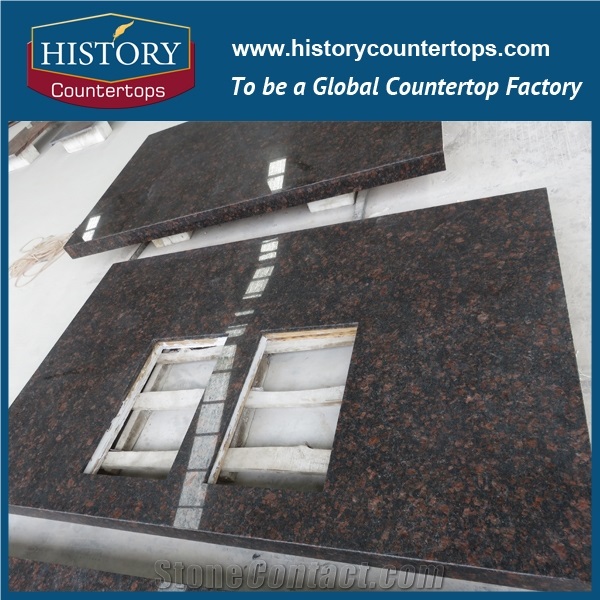 Brown India Tan Brown Granite Polished Standard Size and Custom Size Vanity Top for Multi-Family & Hospitality Projects