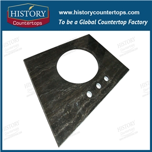China Coffe Marble Vanity Top with Custom Edging, Standard Size Bathroom Top for Multi-Family & Hospitality Projects
