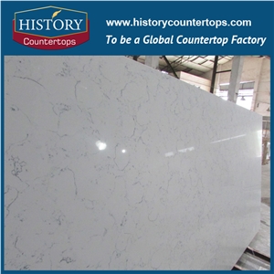 China White Cararra Quartz for Polished Kitchen Countertops,Polishing Batheroom Vanity Tops,Island Top,Slabs&Tiles for Wall and Floor,Good Price Nice Vein