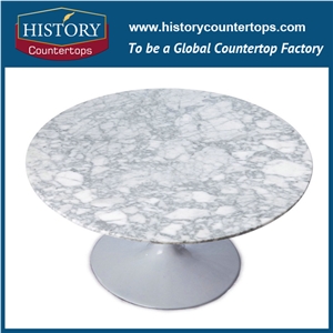 China White Marble Kitchen Bar Top with Custom Edging, Polished Surface Countertop Standard Size and Custom Size for Hospitality & Multi-Family Projects