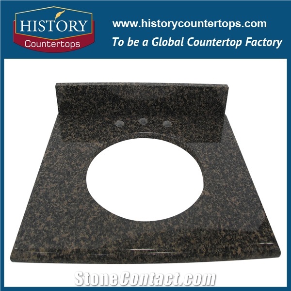 China Yellow Leopard Skin Flower Granite in Bathroom Counter Tops Style for Custom Hospitality & Multi-Family Projects