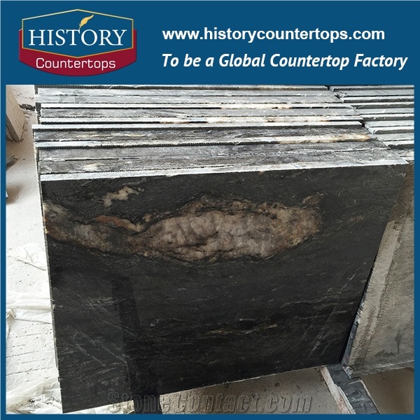 Cosmic Black Titanium, Titanium Mc Granite, Titanium Black,Titanium Black Quartzite Cut to Size & Slabs for Exterior - Interior Wall and Floor Applications