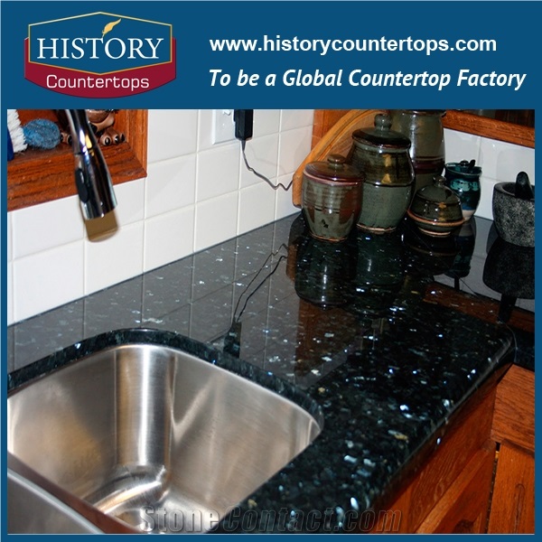 Emerald Pearl or Green Emerald Pearl Granite Counter Top Materials from Norway, Granite Polishing Solid Surface with High Quality & Cheap Good Option for Kitchen Countertops
