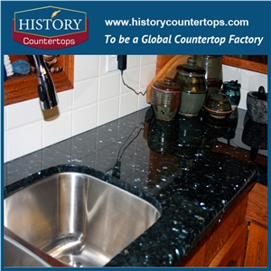 Emerald Pearl or Green Emerald Pearl Granite Counter Top Materials from Norway, Granite Polishing Solid Surface with High Quality & Cheap Good Option for Kitchen Countertops