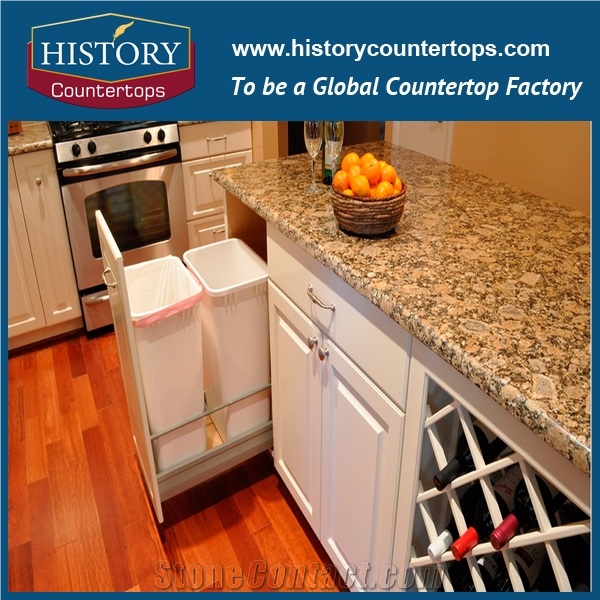 Giallo Fiorito Granite Counter Top Materials from Brazil, Granite Polishing Solid Surface with High Quality & Cheap Good Option for Kitchen Countertops