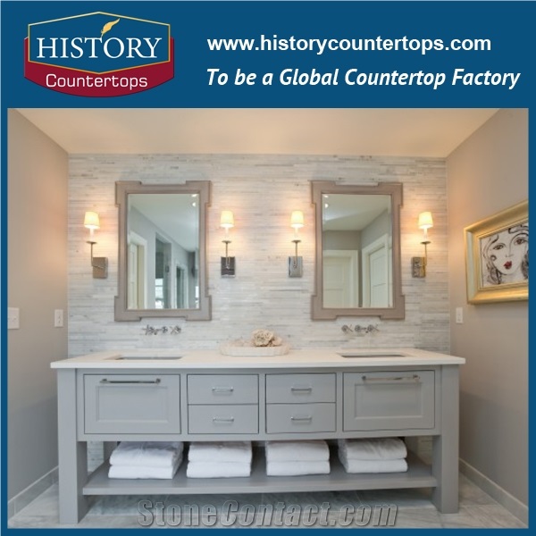 High Quality Cappuccino Marble Vanity with Single and Double Sinks, Natural Stone Polished Surface Bath Tops for Hospitality Projects