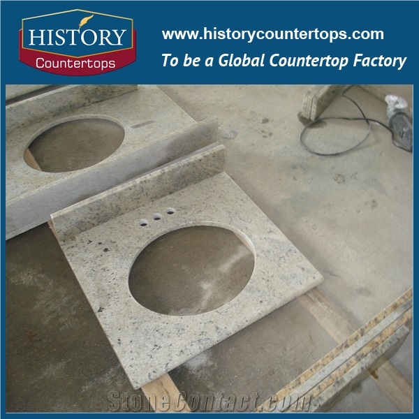 Kashmir White Granite Counter Top Materials from India, Granite Polishing Solid Surface with High Quality & Cheap Good Option for Bathroom Countertops