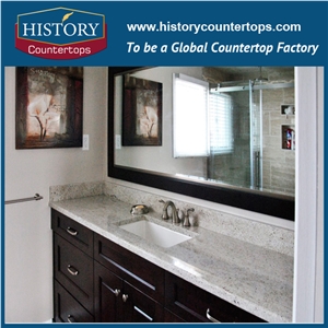 Kashmir White Granite Counter Top Materials from India, Granite Polishing Solid Surface with High Quality & Cheap Good Option for Bathroom Countertops