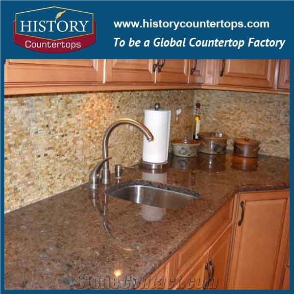 Kitchen Custom Countertop Polished Surface, Best Selling Kitchen Worktops with Custom Edging, Natural Stone Tops for Hospitality Projects