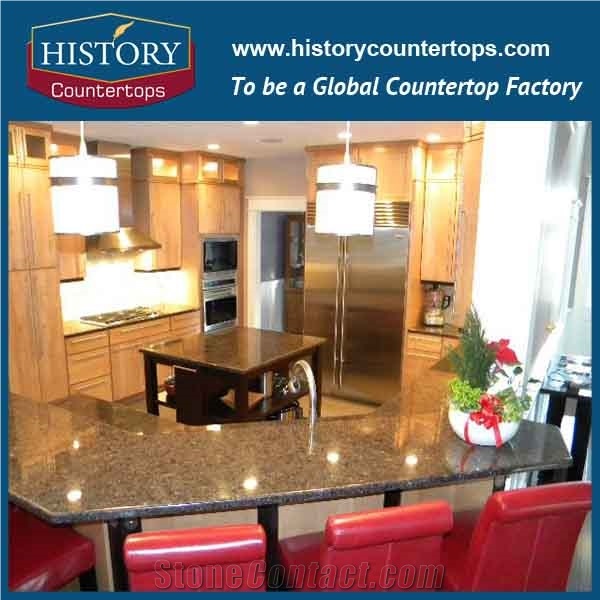 Kitchen Custom Countertop Polished Surface, Best Selling Kitchen Worktops with Custom Edging, Natural Stone Tops for Hospitality Projects
