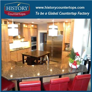 Kitchen Custom Countertop Polished Surface, Best Selling Kitchen Worktops with Custom Edging, Natural Stone Tops for Hospitality Projects