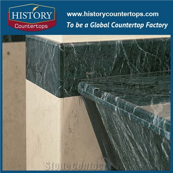 Verde Alpi Natural Engineered Stone Bathroom Vanity Top Prices , High Quality Marble Countertop for Hospitality and Family Project