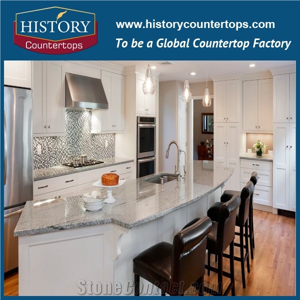 Viscont White Granite,Natural Stone Kitchen Countertops,White Bench Tops,Polished Surface Kitchen Countertop,Custom Size Stone Granite Countertop
