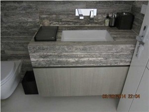 Silver Travertine Bath Top