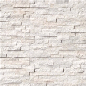 Arctic White Marble Ledger Panels Feature Striking and Dynamic White Stone