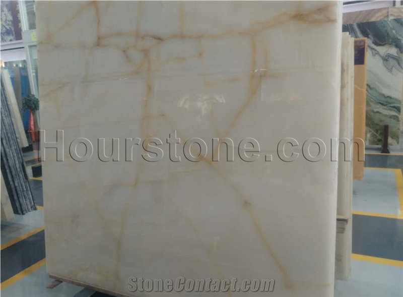 White Onyx Slabs & Tiles, Polished Onyx Floor Tiles, Wall Tiles,China White Onyx with Golden Thread,Tiles & Slabs, Wall Covering & Flooring, White Onyx, Elazig White Onyx