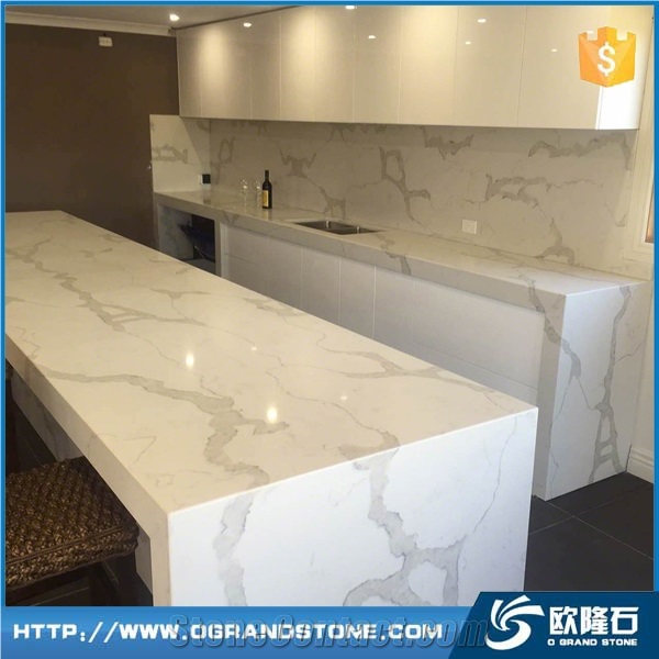 Calacatta Classique Quartz Kitchen Countertop/ Table Top