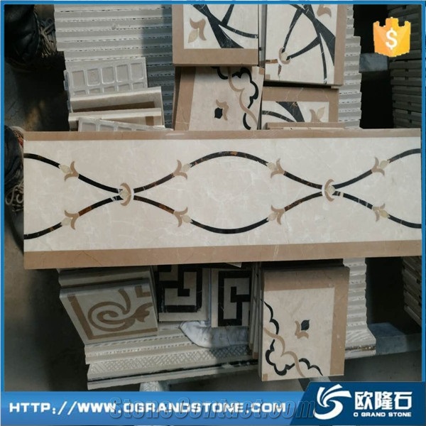 Customized Waterject Marble Ceramic Border Molding for Hall