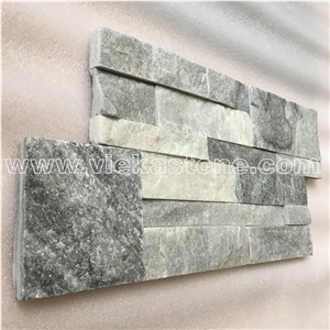 China Cloud Grey Quartzite Stacked Stone Veneer Wall Panel Cladding Panel Ledge Stone Split Face Tile Landscaping Interior & Exterior Culture Stone 35x18cm