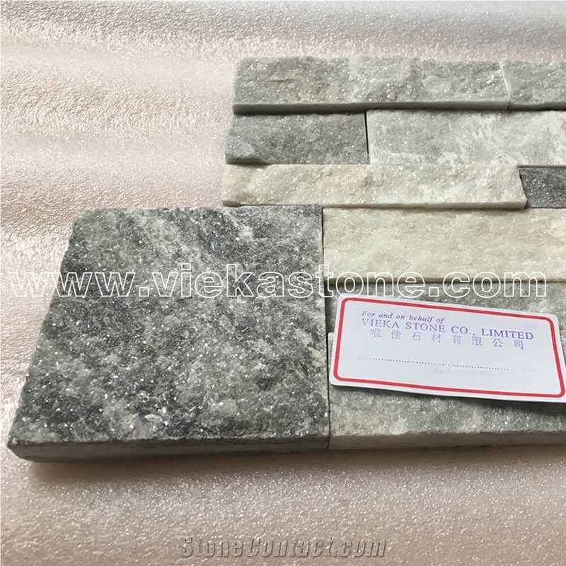 China Cloud Grey Quartzite Stacked Stone Veneer Wall Panel Cladding Panel Ledge Stone Split Face Tile Landscaping Interior & Exterior Culture Stone 35x18cm