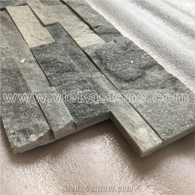 China Cloud Grey Quartzite Stacked Stone Veneer Wall Panel Cladding Panel Ledge Stone Split Face Tile Landscaping Interior & Exterior Culture Stone 35x18cm