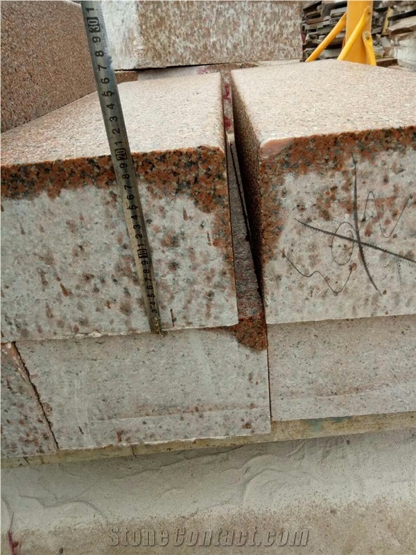 G386-8 Shidao Red Granite Bushhammered Surface Steps Stairs and Staircase Competitive Prices