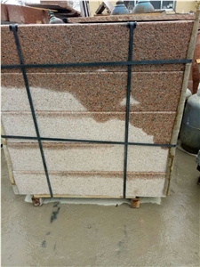 G386-8 Shidao Red Granite Bushhammered Surface Steps Stairs and Staircase Competitive Prices