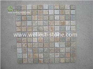 Natural Stone Mosaic, Kitchen Mosaic, Beige Slate Mosaic M
