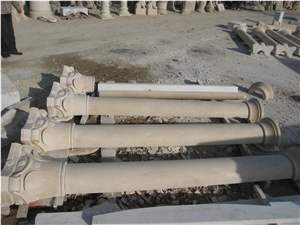 Beige Marble Hollow Column Pillar for Construction