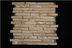 Beige Slate Mosaic, Linear Strips Mosaic, Wall/Floor Mosaic