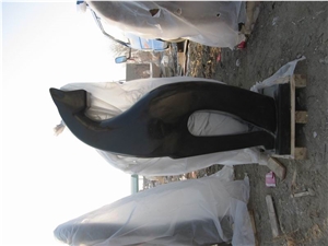 Black Limestone Abstract Statue Sculpture