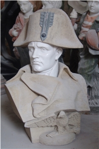 Hand Carved Marble Bust Roman Soldier