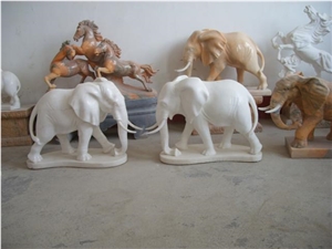 Marble Elephant Statue Sculpture