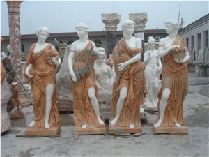 Multi-Color Marble Statue Four Seasons