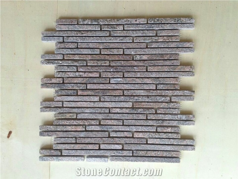 Slate Linear Strips Mosaic, Split Face Mosaic Pattern