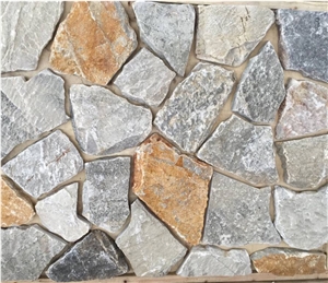 Yellow Brown Loose Random Stone Flat with Corner